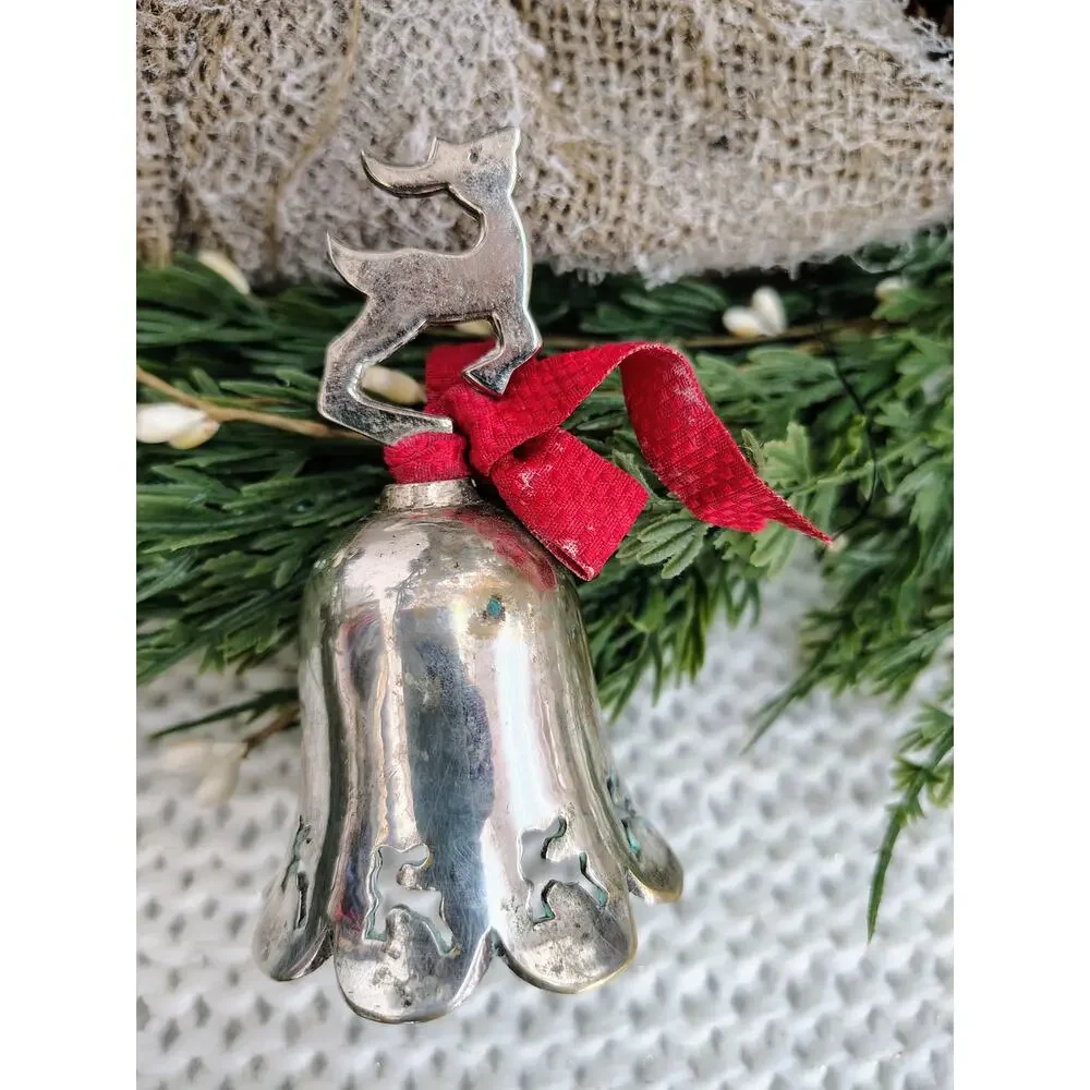 Silverplate Reindeer Bell Ornament – Christmas 1994
